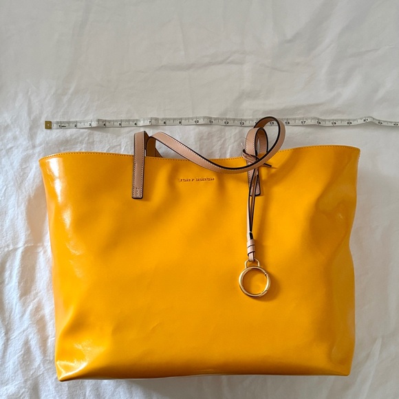 NWT Tory Burch MILO TOTE Yellow Leather Tote Bag - Picture 8 of 12